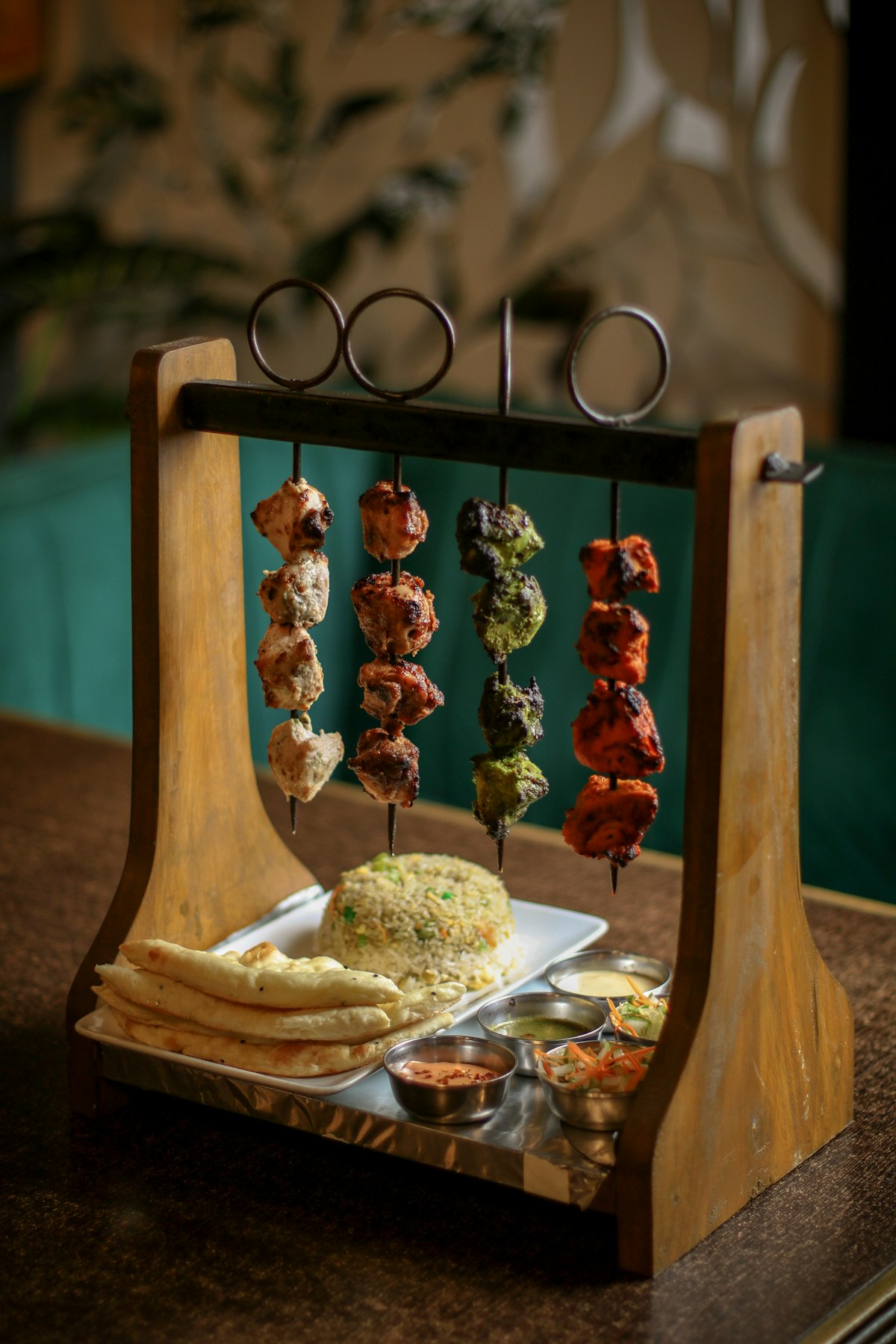 Freshly grilled skewers