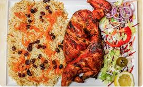 Kabuli Pulao with Grilled Chicken Leg